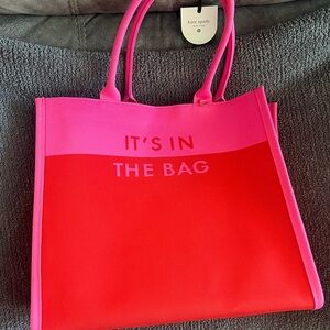Kate Spade x Target Color Block Pink and Red Tote
